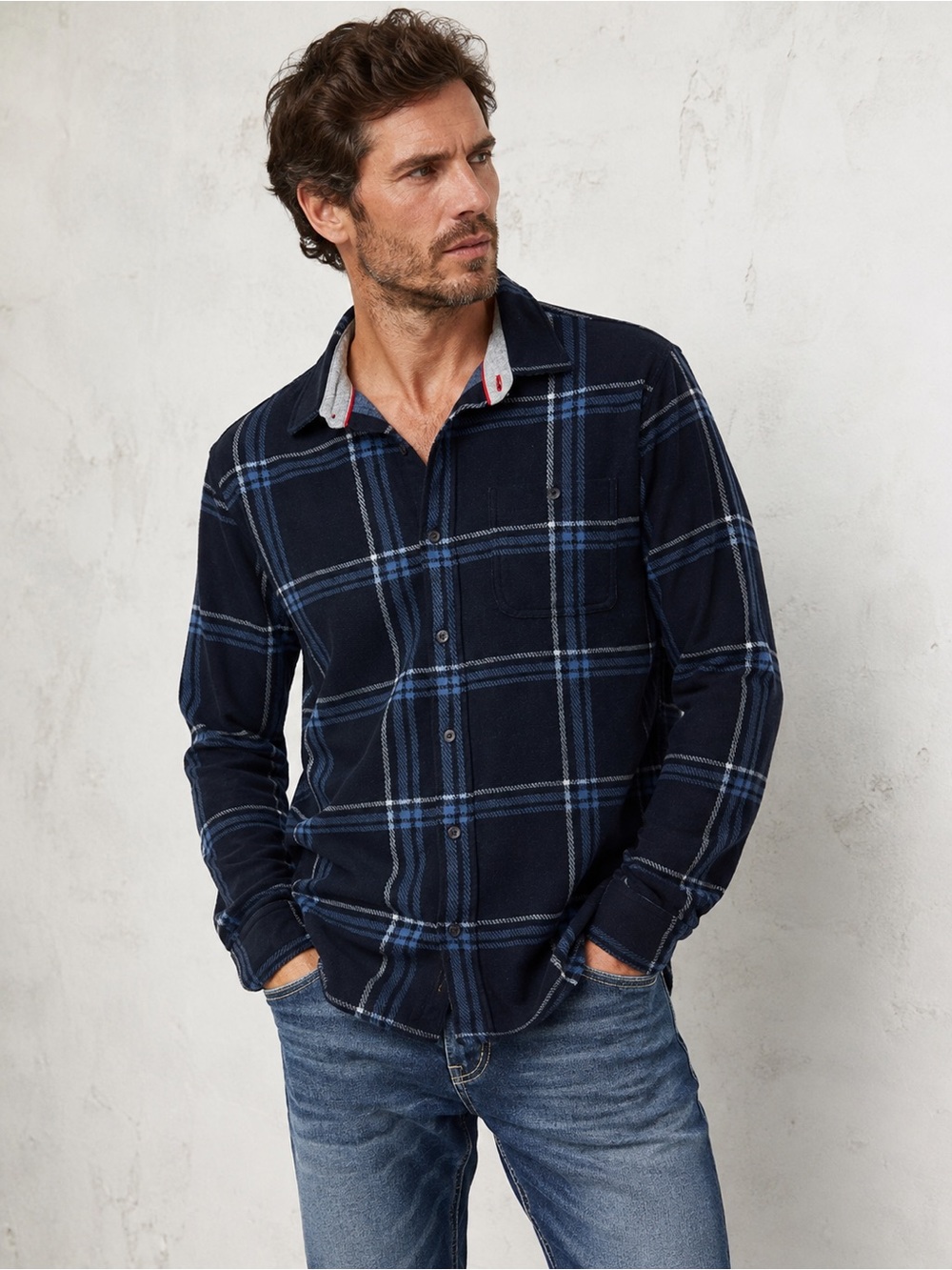 Silver Jeans Men’s Blue Plaid Fleece Long Sleeve Button Down Shirt Large New NWT